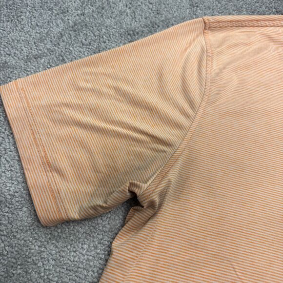 Johnnie-O SF San Francsico Giants MLB Polo Shirt Men Medium Orange White Striped - Picture 5 of 12